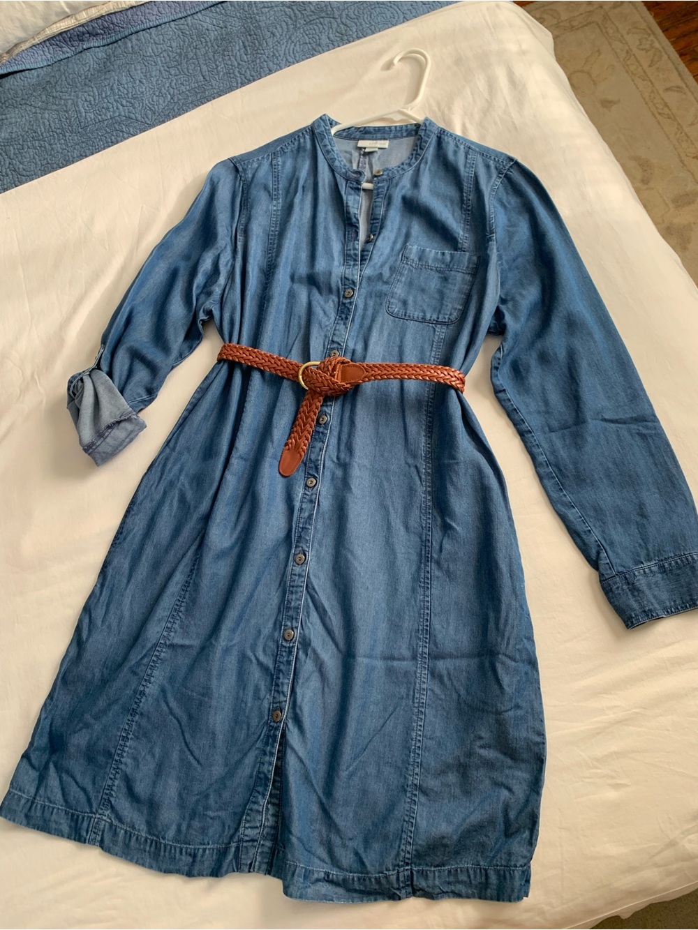 J. Jill Denim Chambray long sleeve Dress. With Pockets! Large